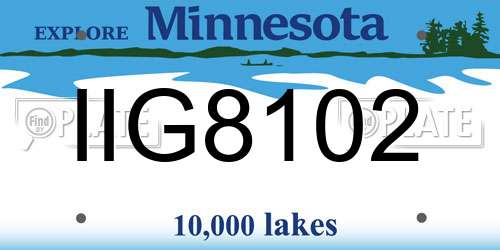 IIG8102 Minnesota License Plate
