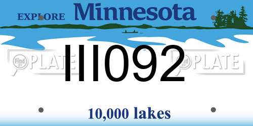 III092 Minnesota License Plate