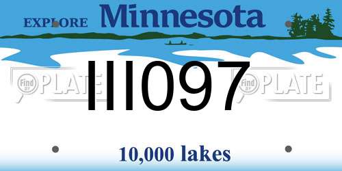 III097 Minnesota License Plate