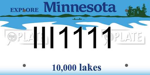III1111 Minnesota License Plate