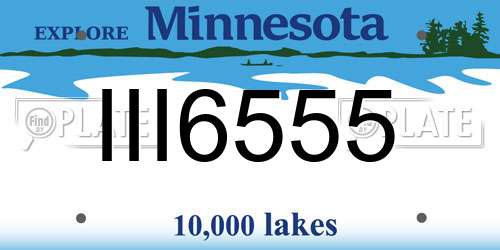 III6555 Minnesota License Plate