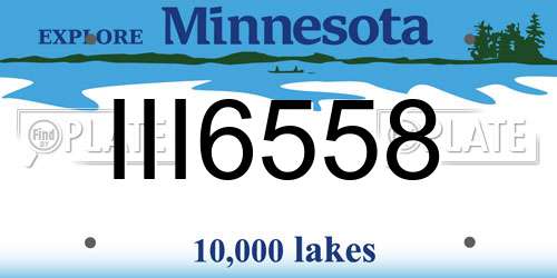 III6558 Minnesota License Plate