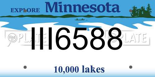 III6588 Minnesota License Plate