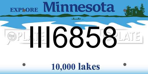 III6858 Minnesota License Plate