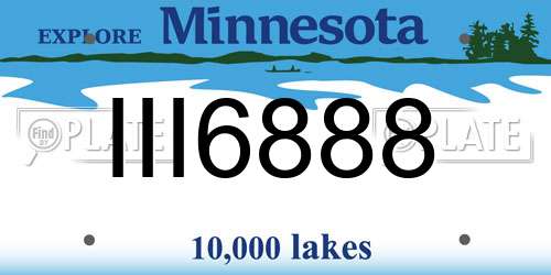 III6888 Minnesota License Plate