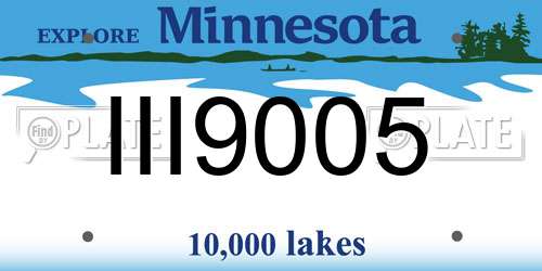 III9005 Minnesota License Plate