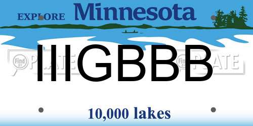 IIIGBBB Minnesota License Plate