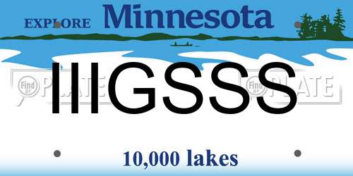 IIIGSSS Minnesota License Plate