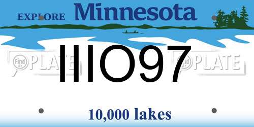 IIIO97 Minnesota License Plate