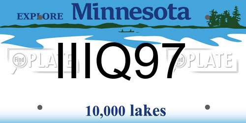 IIIQ97 Minnesota License Plate