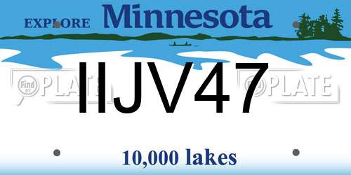 IIJV47 Minnesota License Plate