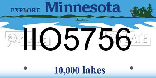IIO5756 Minnesota License Plate
