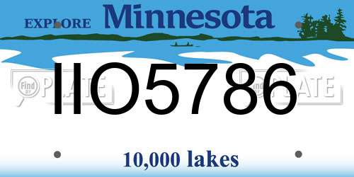 IIO5786 Minnesota License Plate