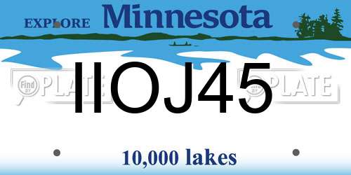 IIOJ45 Minnesota License Plate