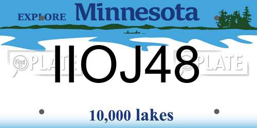 IIOJ48 Minnesota License Plate
