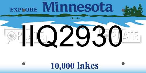 IIQ2930 Minnesota License Plate