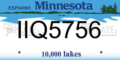 IIQ5756 Minnesota License Plate