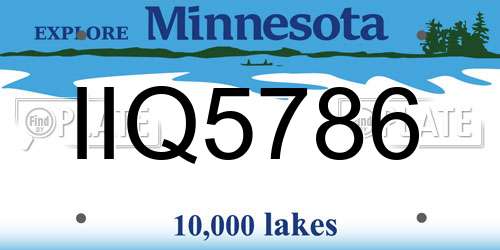 IIQ5786 Minnesota License Plate