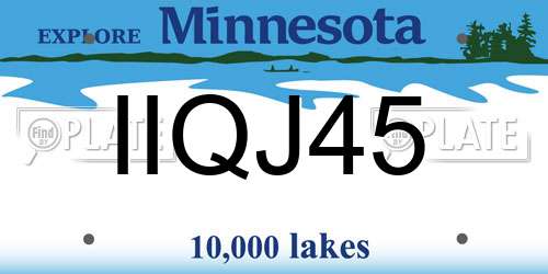 IIQJ45 Minnesota License Plate