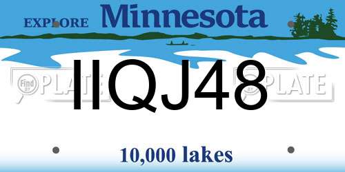 IIQJ48 Minnesota License Plate