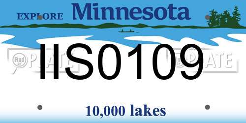 IIS0109 Minnesota License Plate