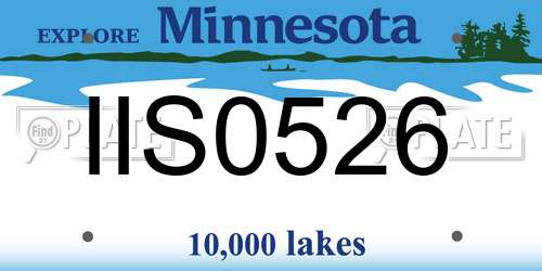 IIS0526 Minnesota License Plate