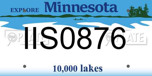 IIS0876 Minnesota License Plate