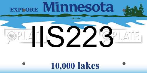 IIS223 Minnesota License Plate