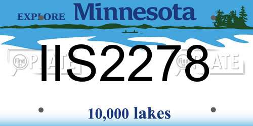 IIS2278 Minnesota License Plate