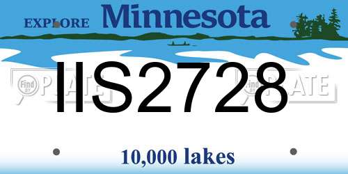 IIS2728 Minnesota License Plate