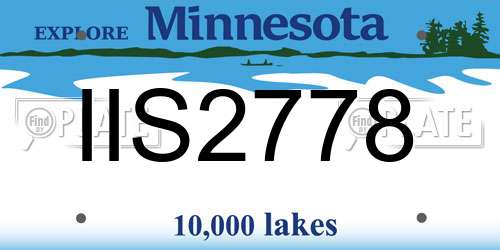 IIS2778 Minnesota License Plate