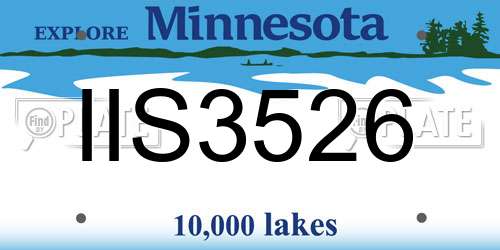 IIS3526 Minnesota License Plate