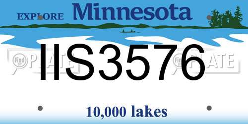 IIS3576 Minnesota License Plate