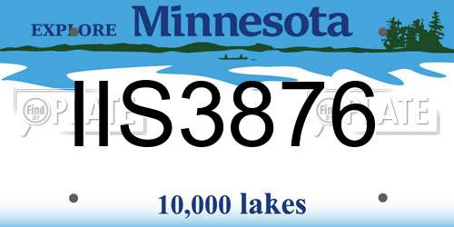IIS3876 Minnesota License Plate