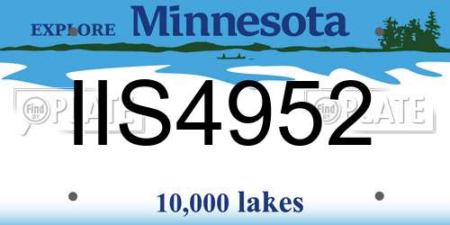 IIS4952 Minnesota License Plate