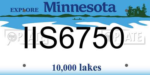 IIS6750 Minnesota License Plate
