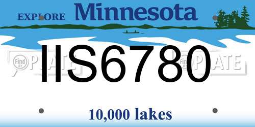 IIS6780 Minnesota License Plate