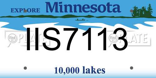 IIS7113 Minnesota License Plate