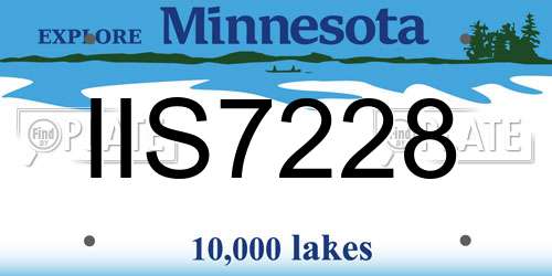IIS7228 Minnesota License Plate