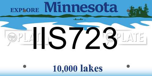 IIS723 Minnesota License Plate