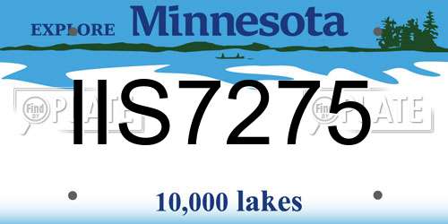 IIS7275 Minnesota License Plate