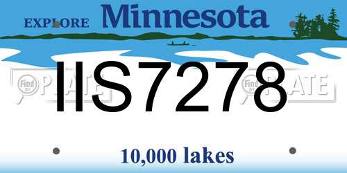 IIS7278 Minnesota License Plate