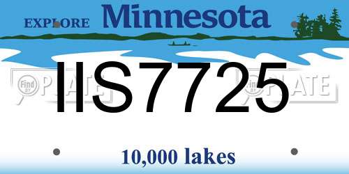 IIS7725 Minnesota License Plate