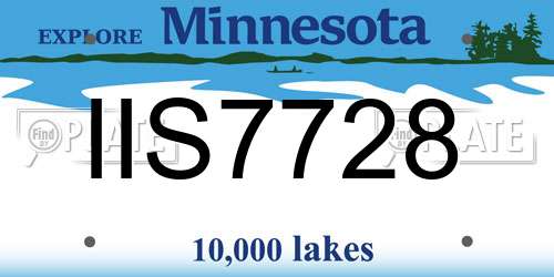 IIS7728 Minnesota License Plate