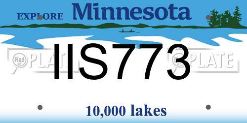 IIS773 Minnesota License Plate