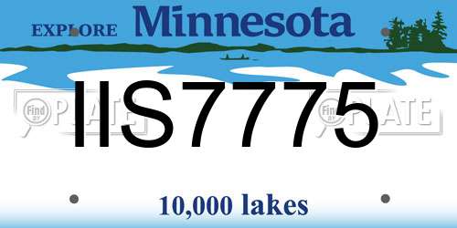 IIS7775 Minnesota License Plate