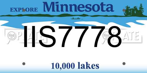 IIS7778 Minnesota License Plate