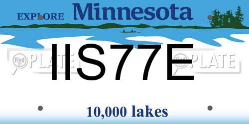 IIS77E Minnesota License Plate