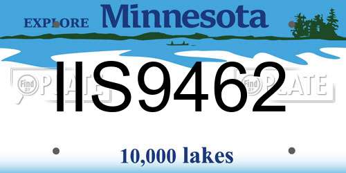 IIS9462 Minnesota License Plate