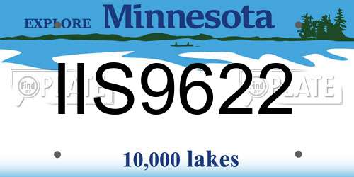 IIS9622 Minnesota License Plate